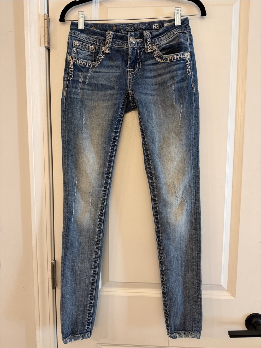 Miss Me Medium Blue Distressed Skinny Jeans